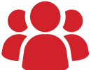 Red team symbol on dark backdrop